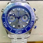 OMF Omega Seamaster With Grey Dial Ss Bracelet Blue Ceramic Bezel High End Replica 44mm 